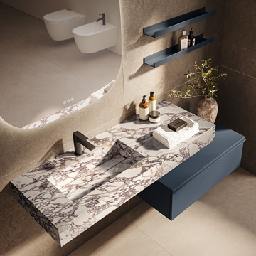 Håndvask 120x46 Calacatta Viola i porcelæn 